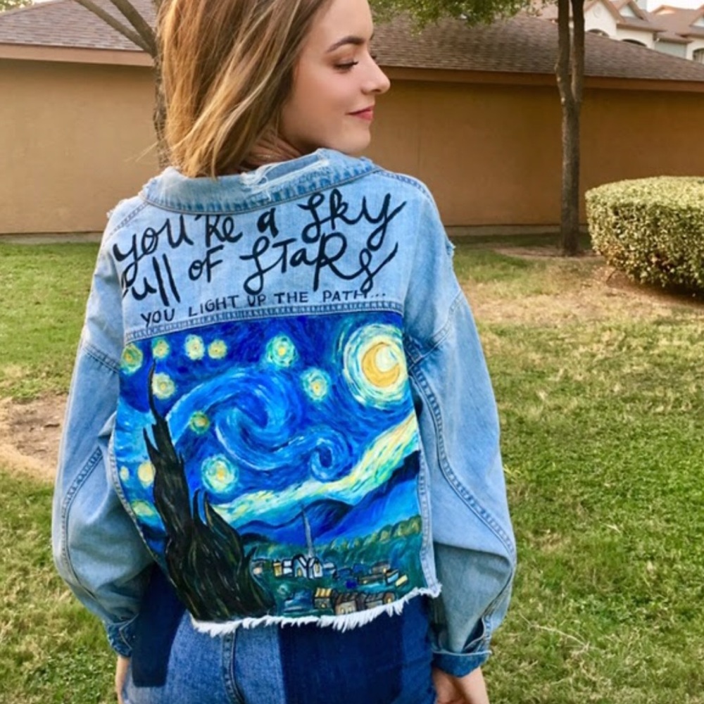 Starry Night Hand painted jacket